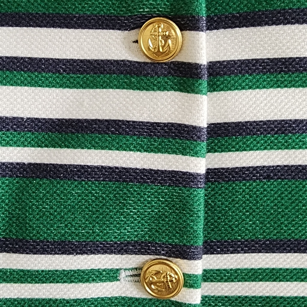 Thom Browne Stripe Green and Navy Blazer, Sz 3 - Picture 3 of 16